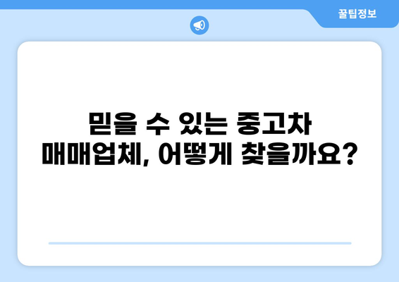 믿을 수 있는 중고차 찾는 방법| 꼼꼼한 검증 가이드 | 중고차 구매, 안전한 거래, 차량 점검