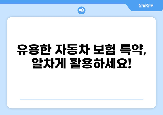 자동차 보험 특약, 나에게 꼭 필요한 것은? | 유용한 자동차 보험 특약 안내, 비교분석, 추천